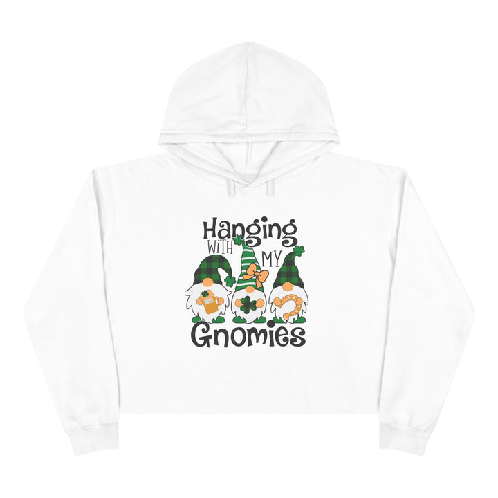 St. Patricks Day Gnomes- Crop Hoodie