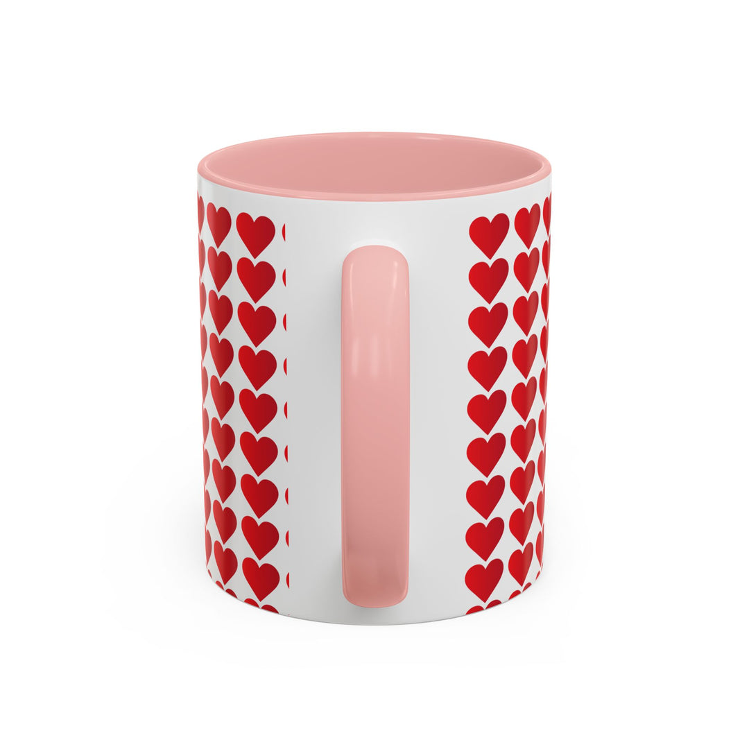 Red Valentine Hearts - Accent Coffee Mug (11, 15oz)