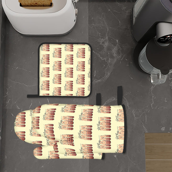 Hot Mess Mom - Oven Mitts and Pot Holders Sets (3pcs)