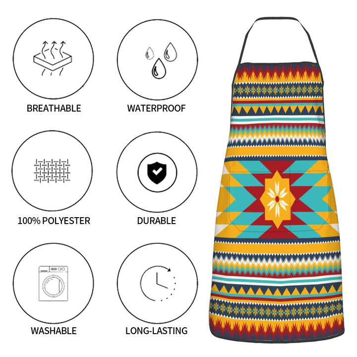 Gold Aztec - Adult Apron with Pockets