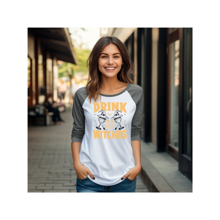Drink Up Witches - 3/4 sleeve raglan shirt