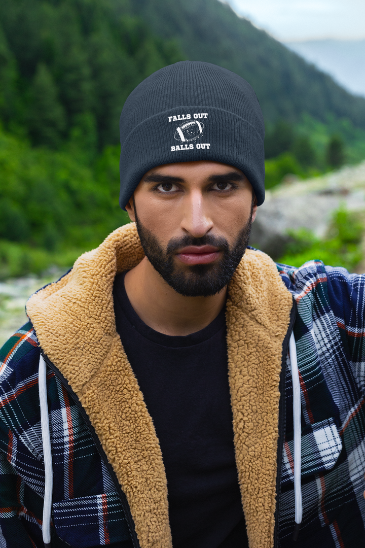 Falls Out Balls Out - Organic ribbed beanie