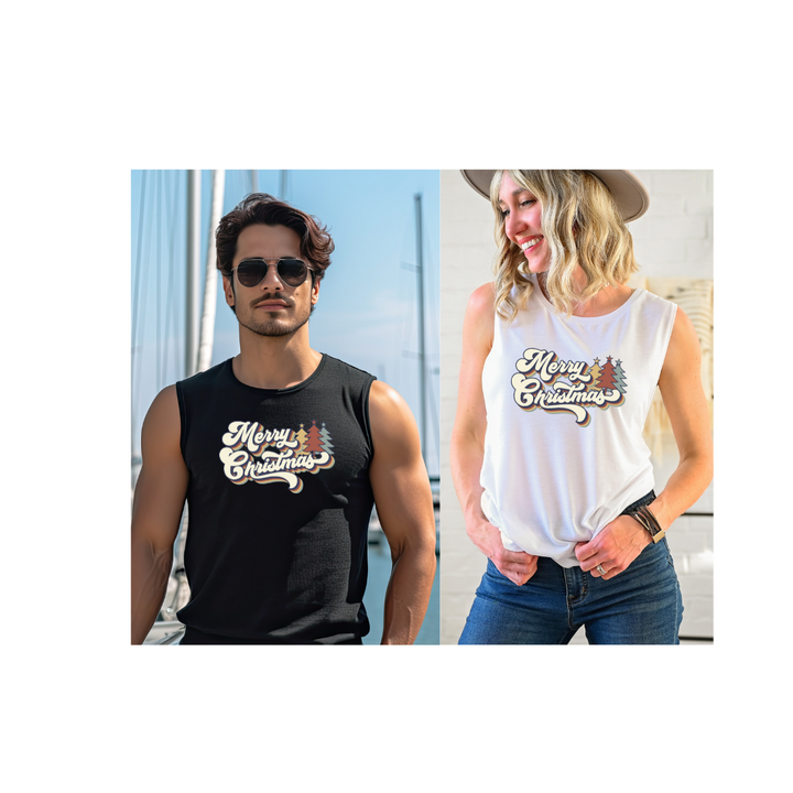Retro Merry Christmas - Muscle Shirt