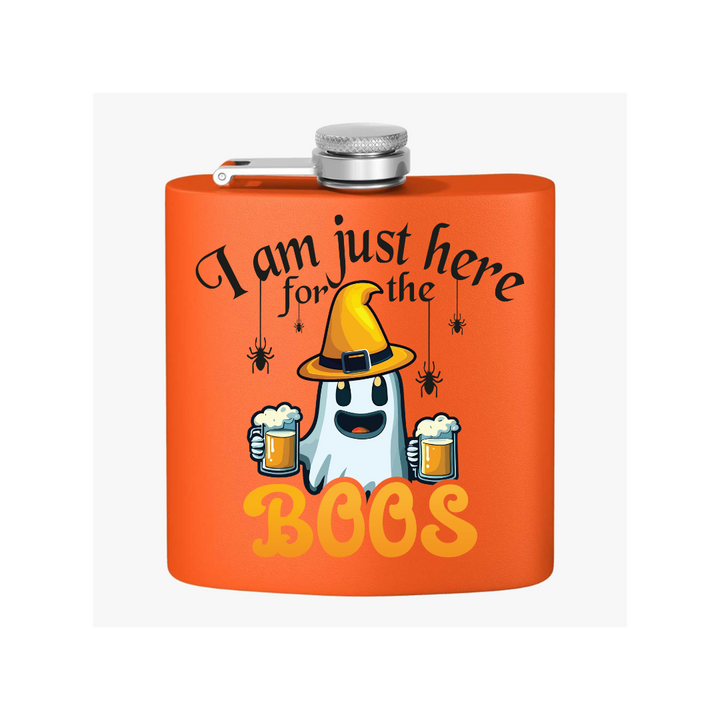 Here For The Boos - Stainless Steel Flask, 6oz