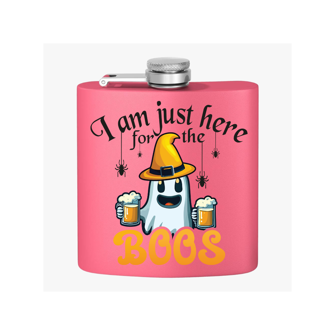 Here For The Boos - Stainless Steel Flask, 6oz