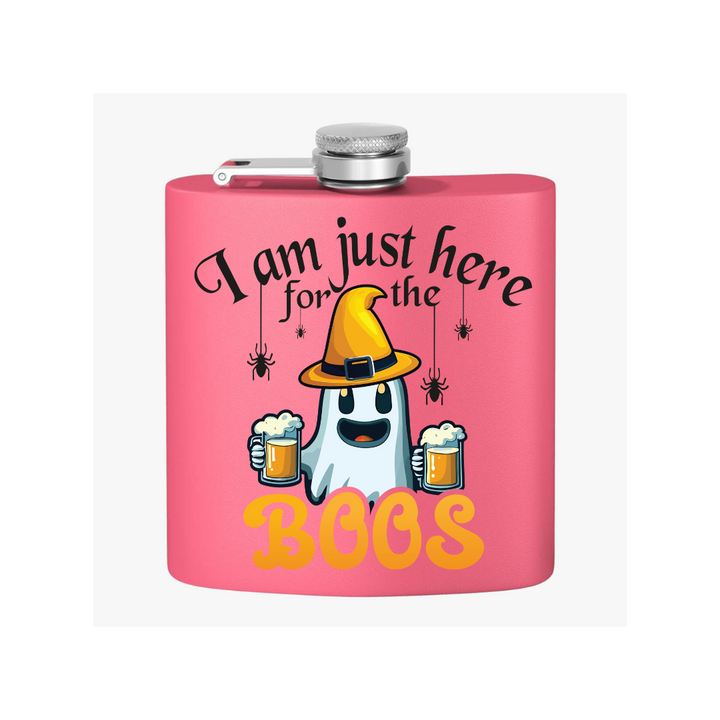 Here For The Boos - Stainless Steel Flask, 6oz