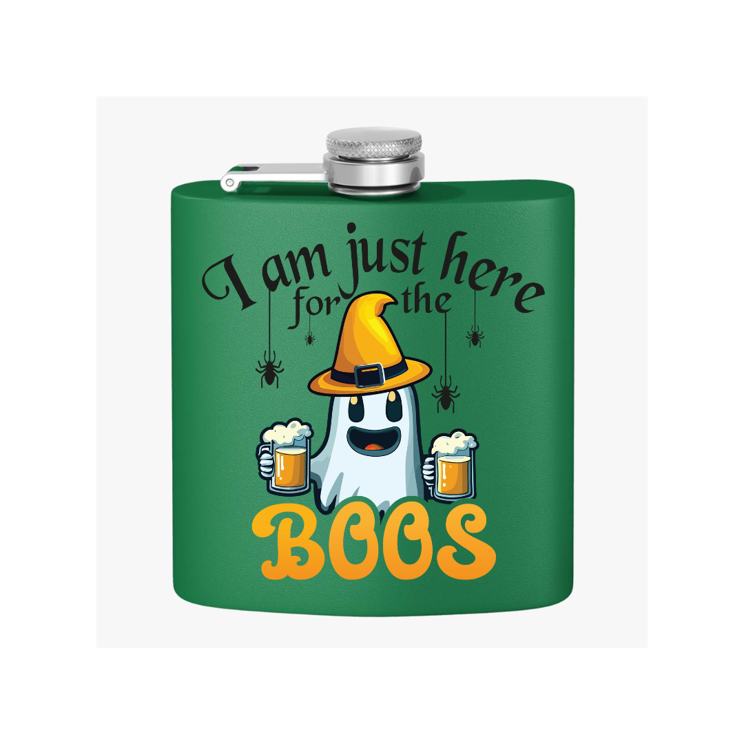 Here For The Boos - Stainless Steel Flask, 6oz