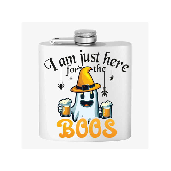 Here For The Boos - Stainless Steel Flask, 6oz