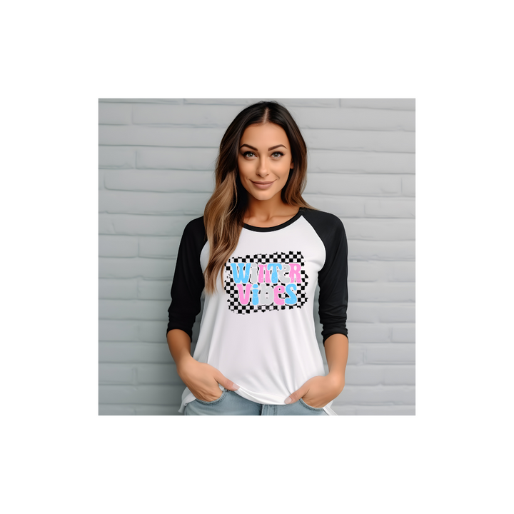 Winter Vibes -3/4 sleeve raglan shirt