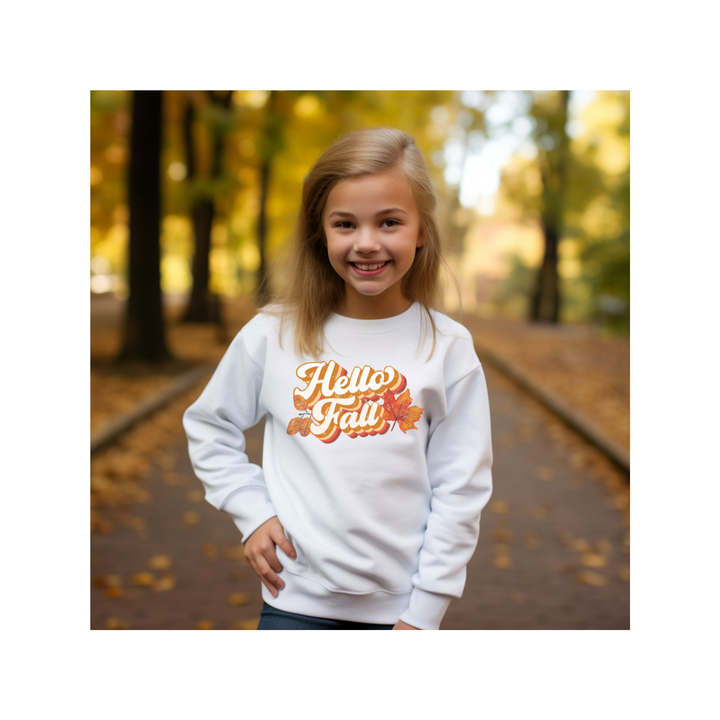 Retro Hello Fall - Youth long sleeve tee