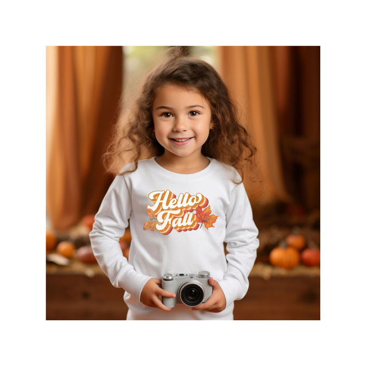 Retro Hello Fall - Toddler Long Sleeve Tee