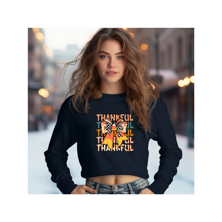 Thankful Bow - Crop Sweatshirt