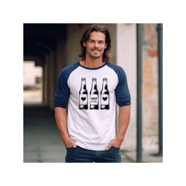 Beer Never Broke My Heart - 3/4 sleeve raglan shirt