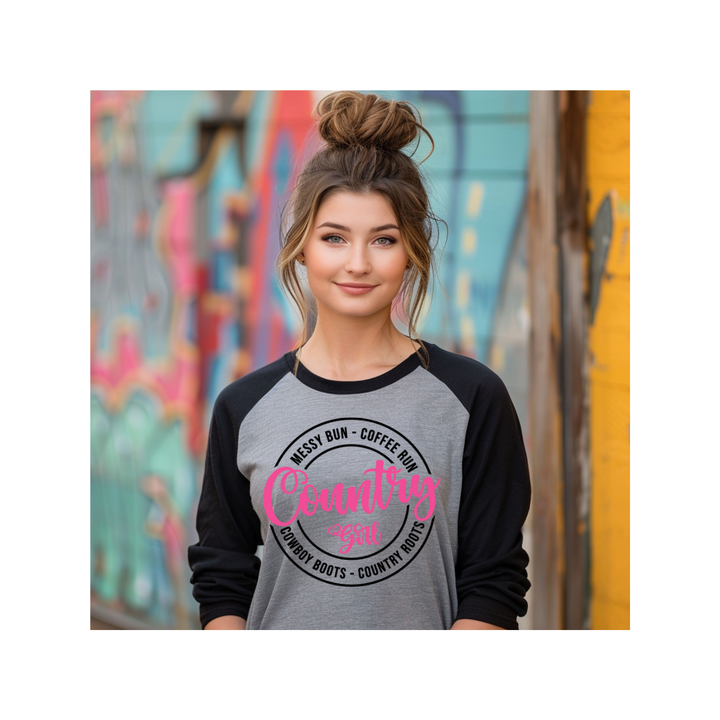 Country Girl - 3/4 sleeve raglan shirt