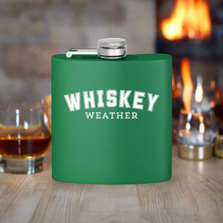 Whiskey Weather - Stainless Steel Flask, 6oz