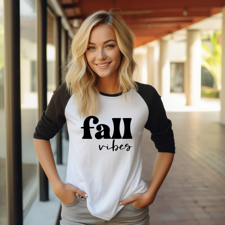Fall Vibes - 3/4 sleeve raglan shirt
