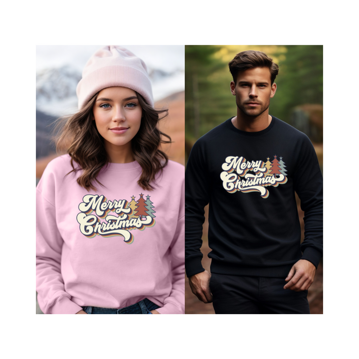Retro Merry Christmas - Unisex Heavy Blend™ Crewneck Sweatshirt