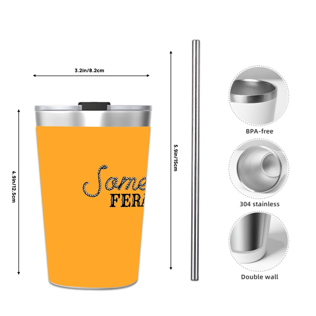 Someone's Feral Kid - Stainless Steel Water Bottle With Straw (12oz)