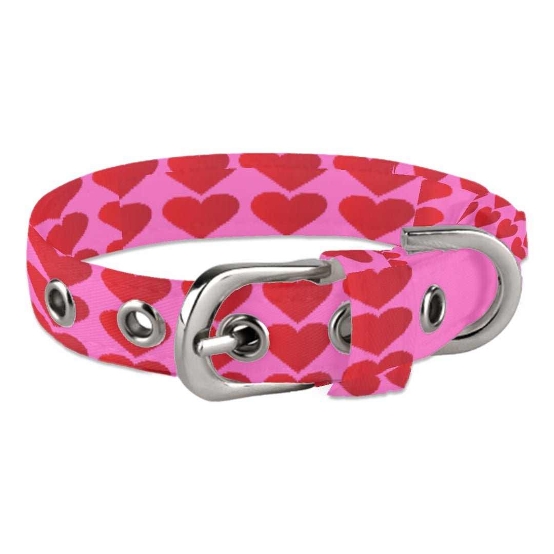 Red Valentine Hearts - Pet Collar