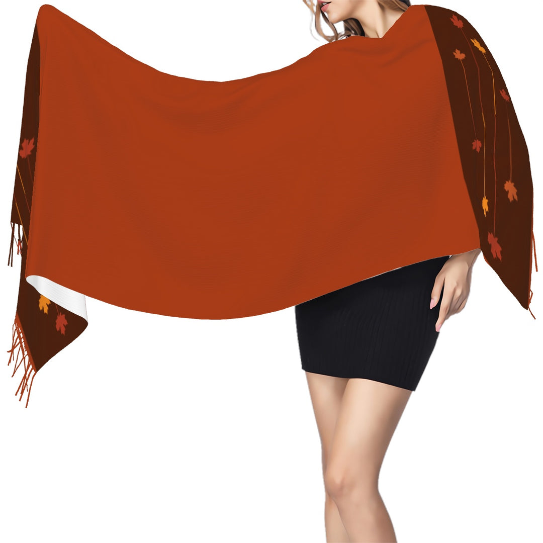 Fall Leaves -Fringed Scarf