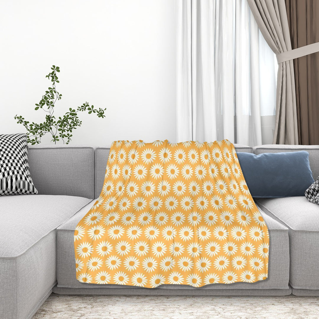 Yellow Sunflower Pattern - Sofa Blanket