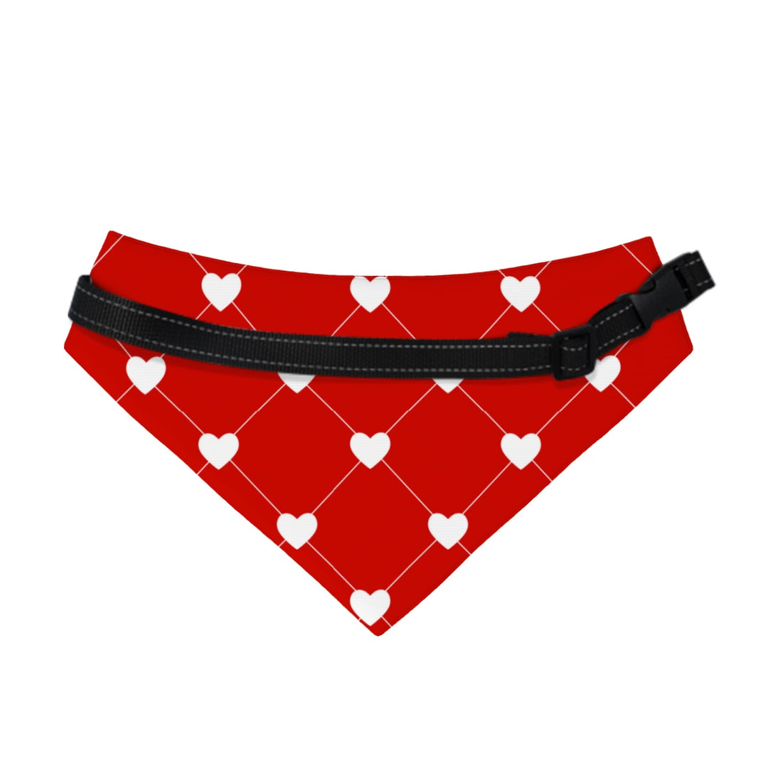 White Heart Diamond - Dog Bandanas Double Sided with Buckle