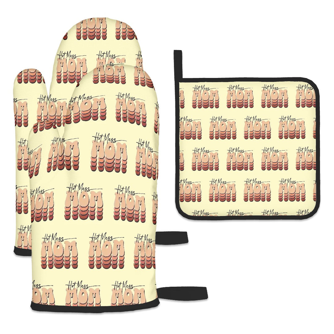 Hot Mess Mom - Oven Mitts and Pot Holders Sets (3pcs)