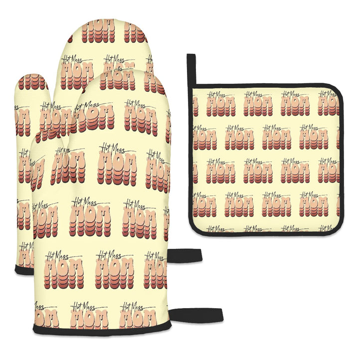 Hot Mess Mom - Oven Mitts and Pot Holders Sets (3pcs)