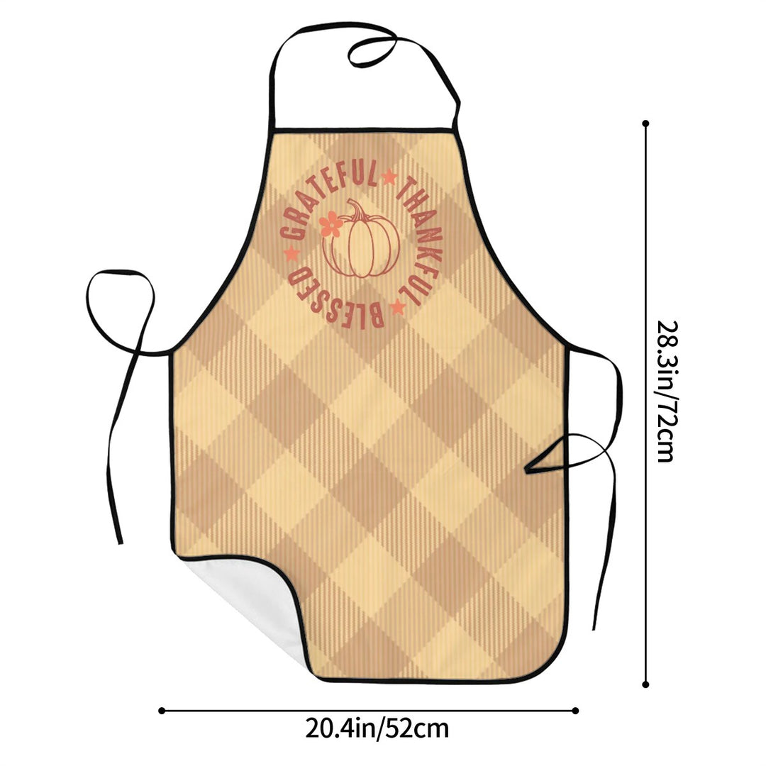 Grateful Thankful Blessed - Adult Apron with Pockets