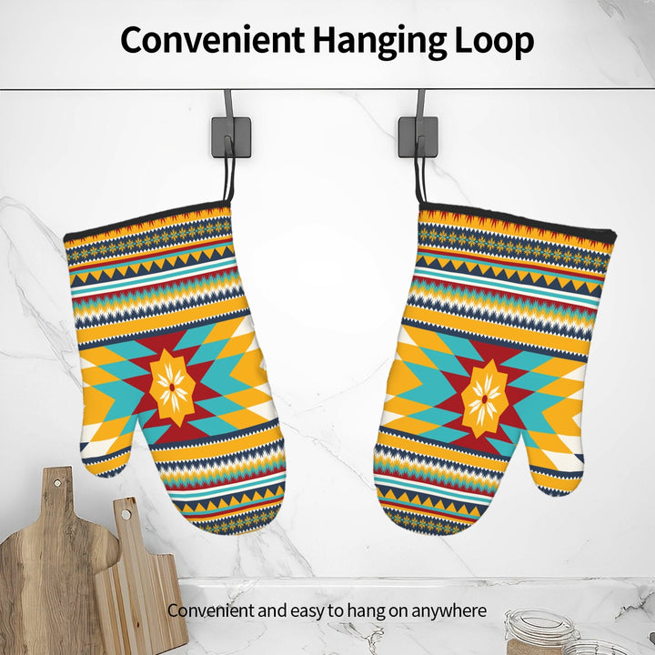 Gold Aztec - Oven Mitts Set of Two