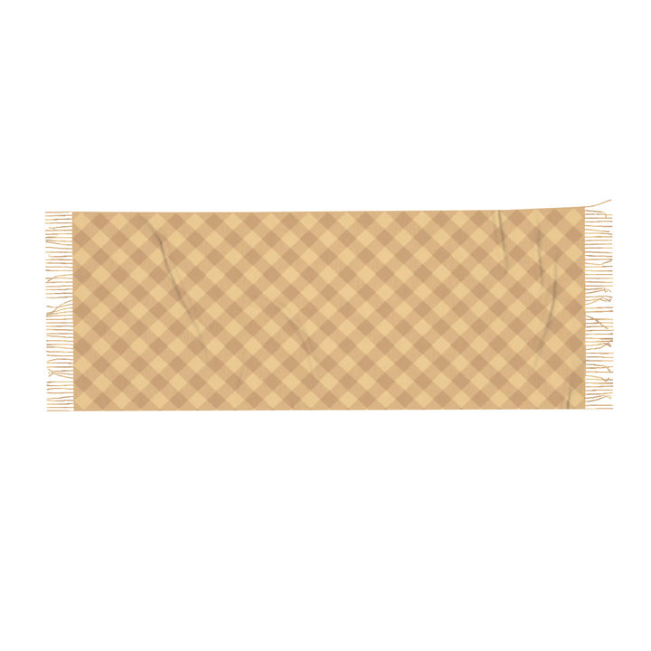 Fall Plaid - Warm Fringed Scarf for Women