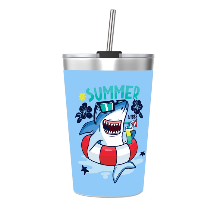 Shark Vibes - Stainless Steel Water Bottle With Straw