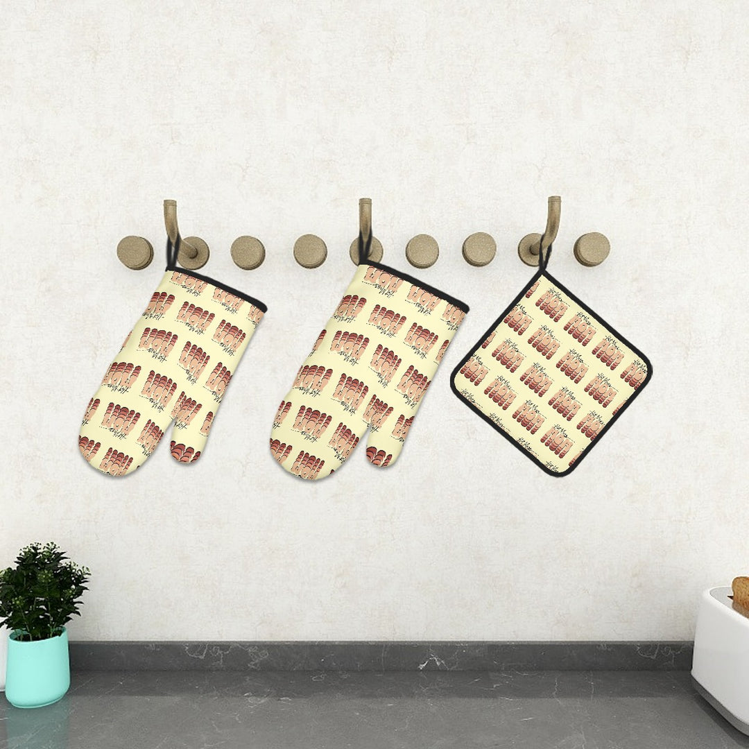 Hot Mess Mom - Oven Mitts and Pot Holders Sets (3pcs)