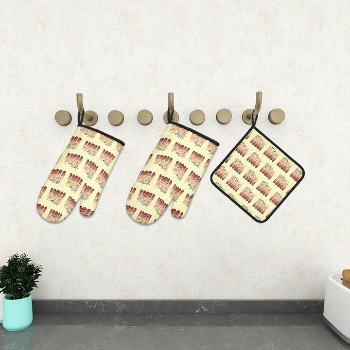 Hot Mess Mom - Oven Mitts and Pot Holders Sets (3pcs)