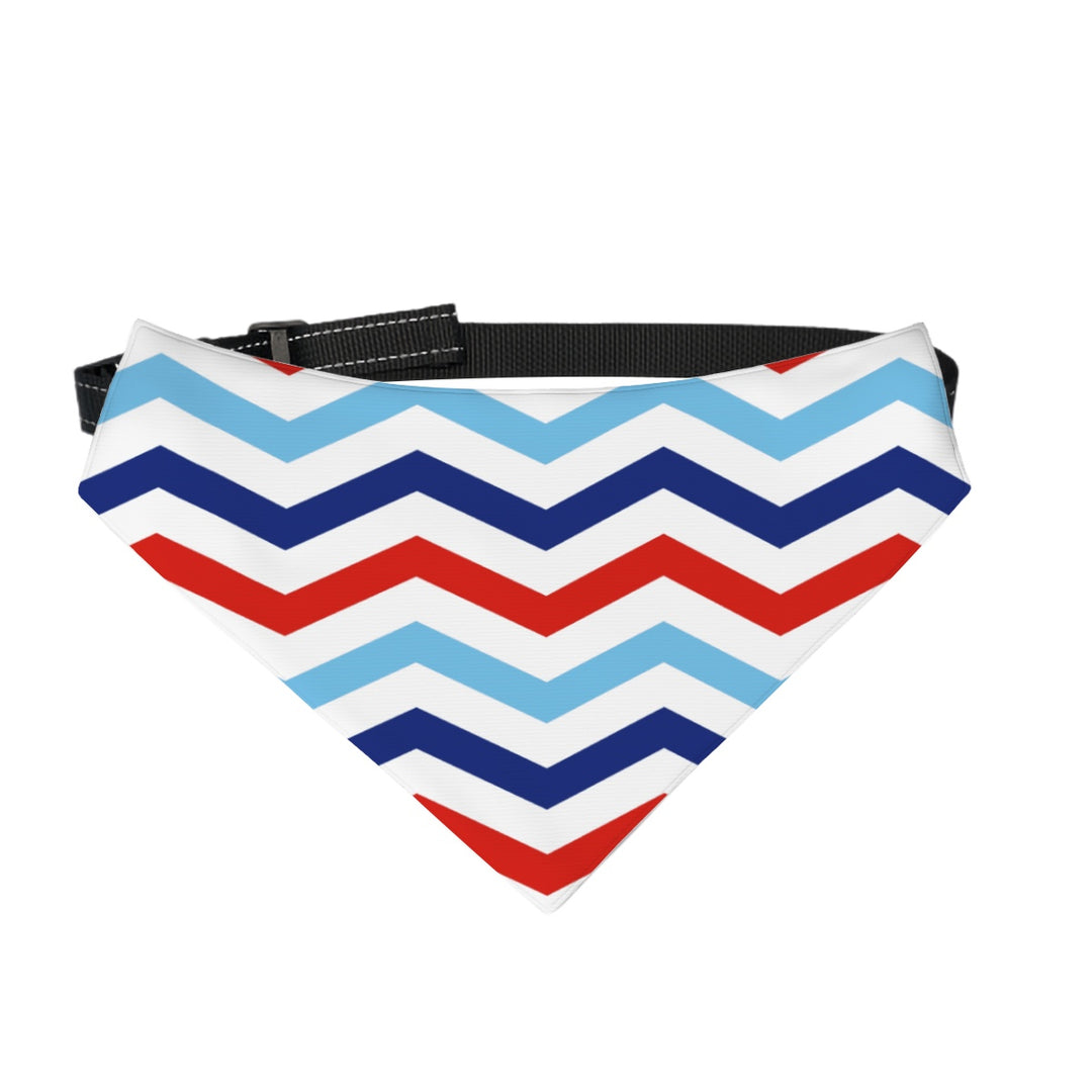 Patriotic Chevron - Dog Bandanas Double Sided with Buckle