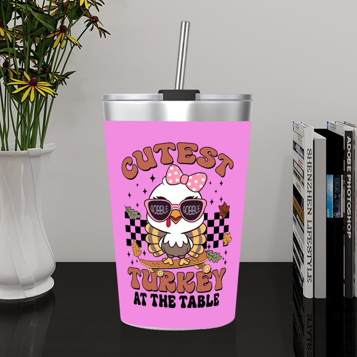 Cutest Turkey Girls - Stainless Steel Water Bottle With Straw