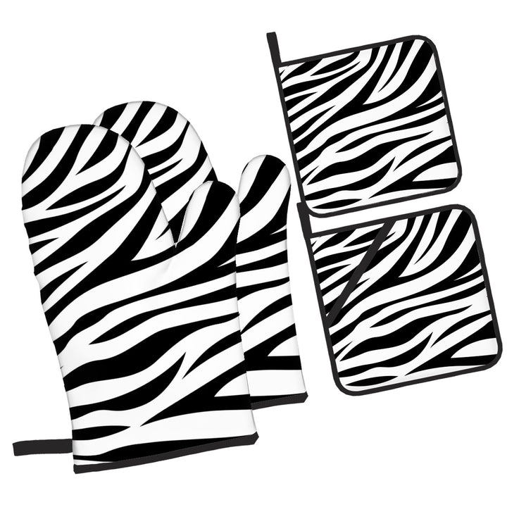 Zebra - Oven Mitts and Pot Holders Set of 4