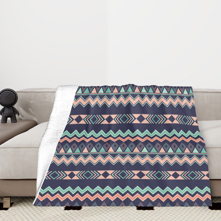 Peach Aztec Chevron - Sofa Blanket