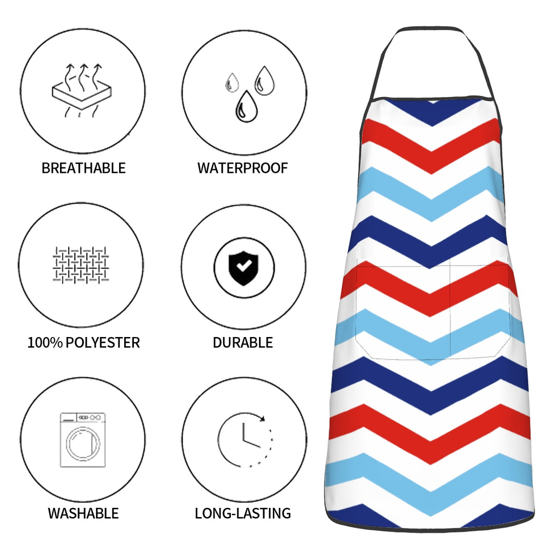 Patriotic Chevron - Adult Apron with Pockets