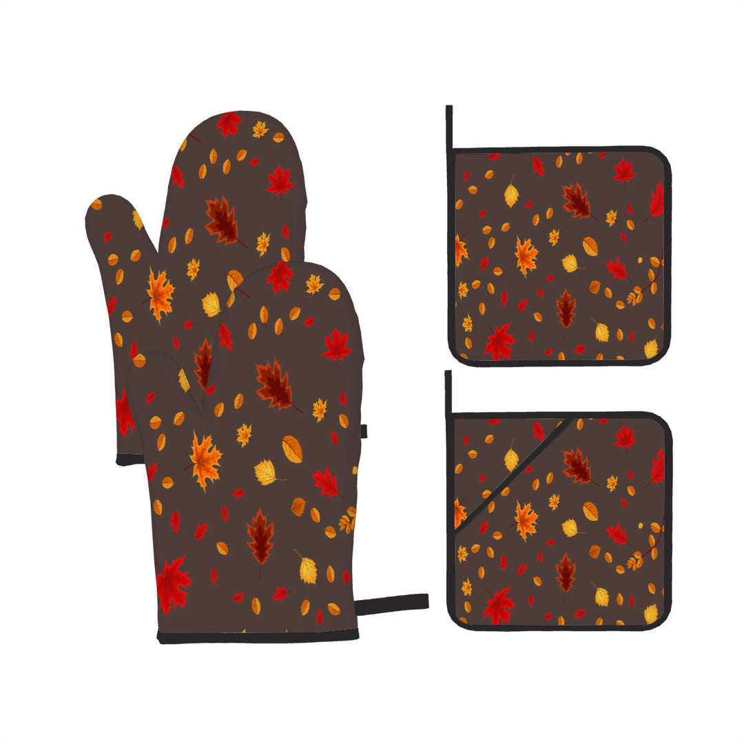 Happy Turkey Day - Oven Mitts and Pot Holders Set of 4