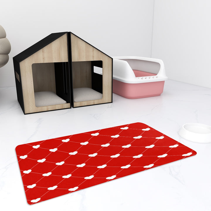 White Heart Diamond - Pet Food Mat