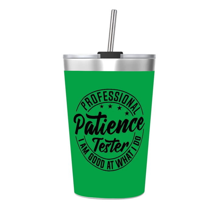 Professional Patience Tester - Stainless Steel Water Bottle With Straw (12oz)