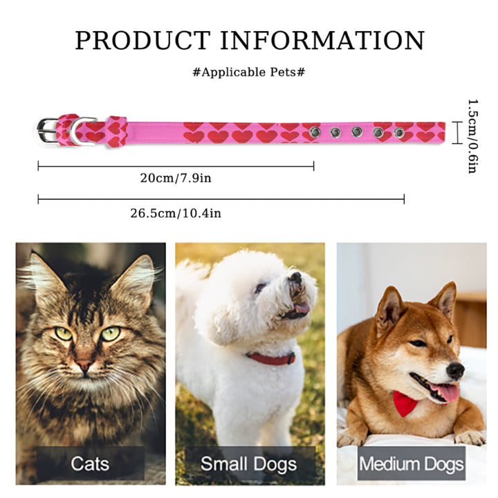 Red Valentine Hearts - Pet Collar