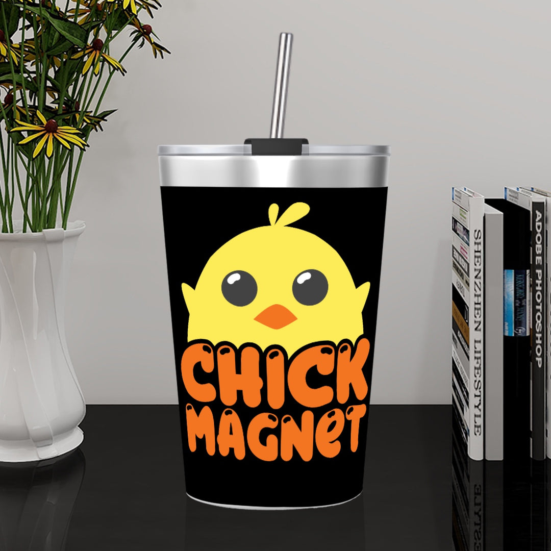 Chick Magnet - Stainless Steel Water Bottle With Straw (12oz)