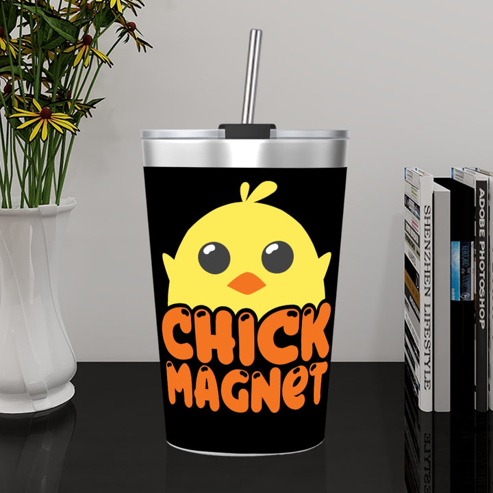 Chick Magnet - Stainless Steel Water Bottle With Straw (12oz)