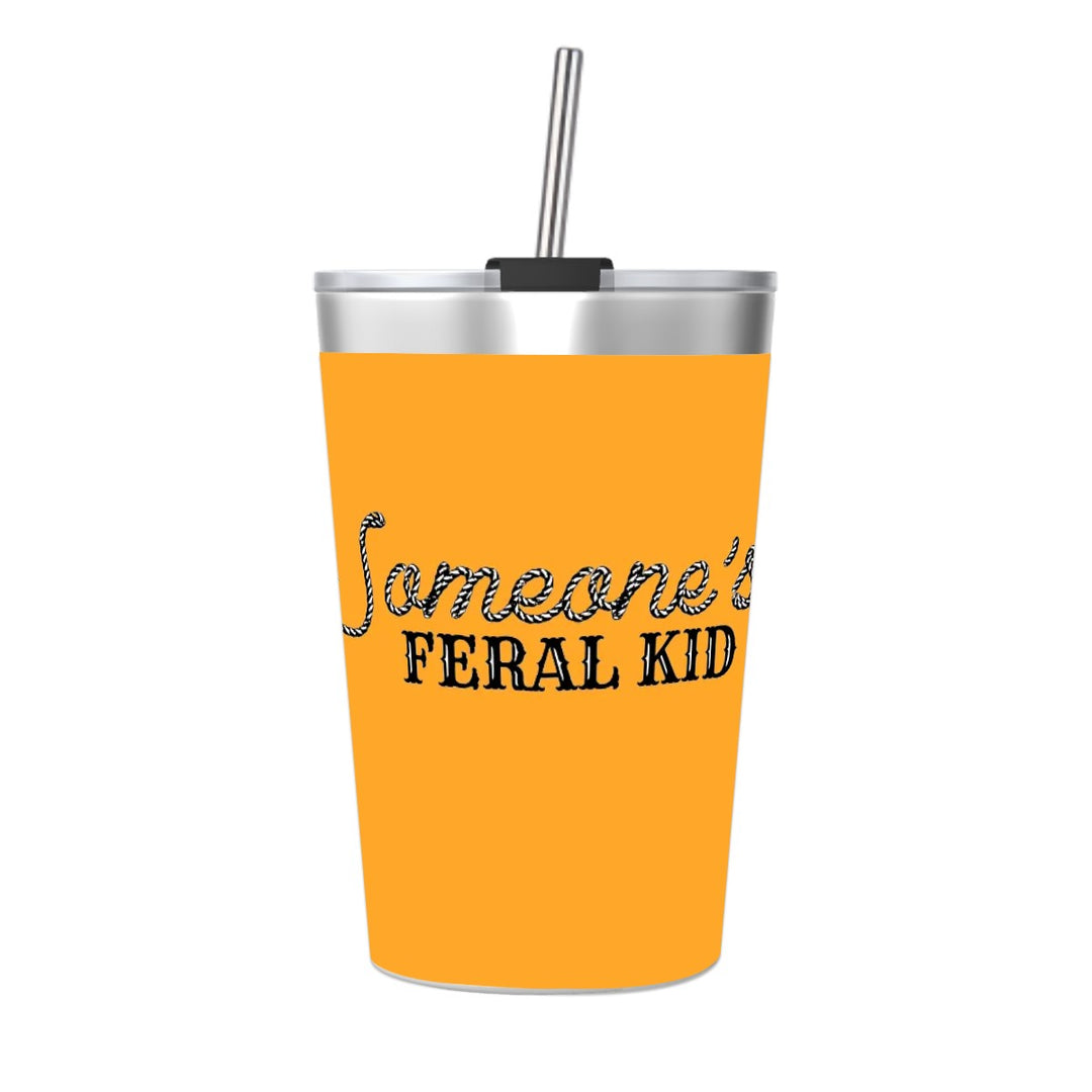 Someone's Feral Kid - Stainless Steel Water Bottle With Straw (12oz)