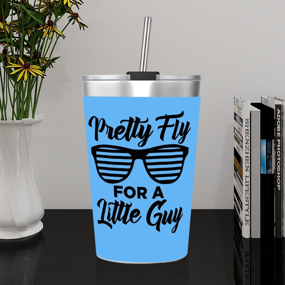 Pretty Fly For A Little Guy - Stainless Steel Water Bottle With Straw (12oz)