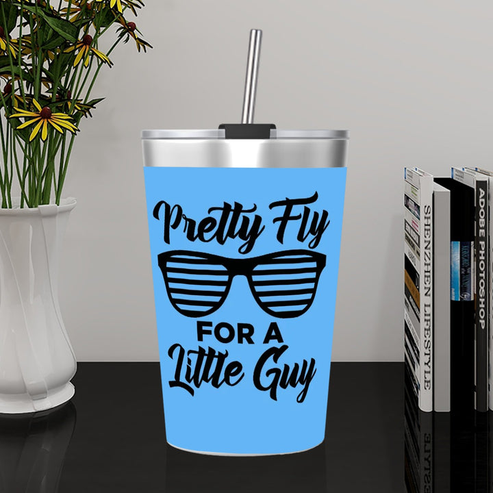 Pretty Fly For A Little Guy - Stainless Steel Water Bottle With Straw (12oz)