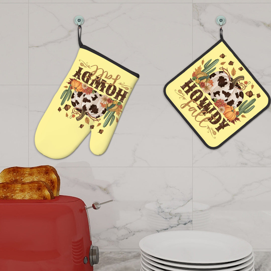 Howdy Fall - Oven Mitts and Pot Holders Sets (2pcs)