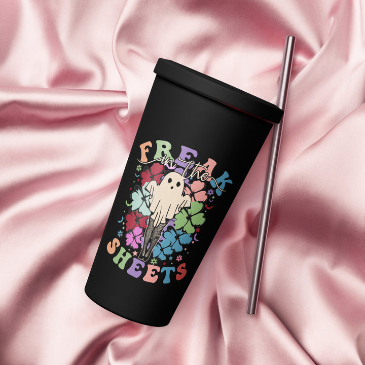 Freak In The Sheets - Insulated tumbler with a straw